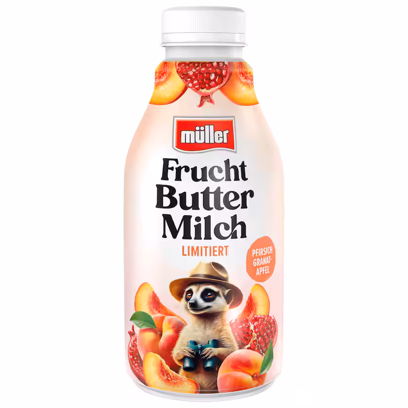 Müller Fruchtbuttermilch Limitiert Pfirsich-Granatapfel 500g EINWEG