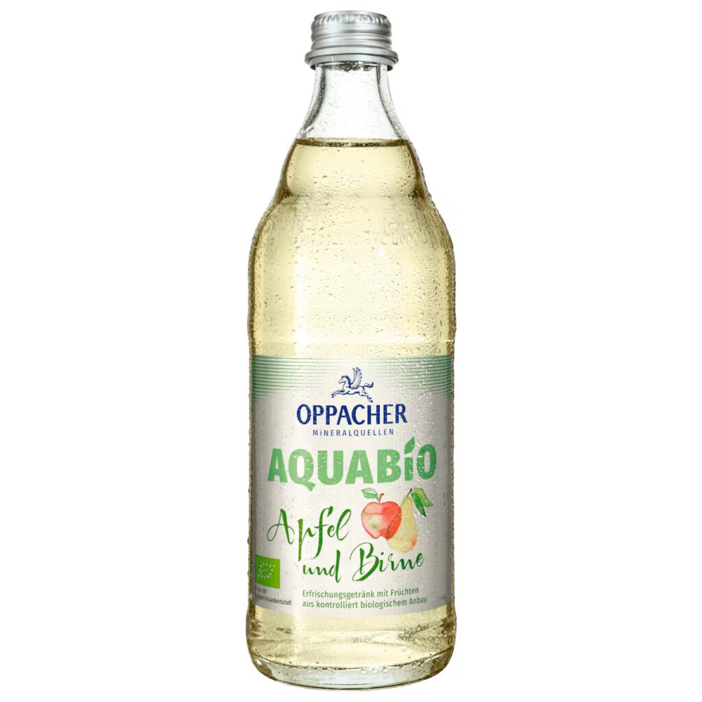 Oppacher AquaBío Bio Mineralwasser mit Apfel & Birne 0,5l MEHRWEG