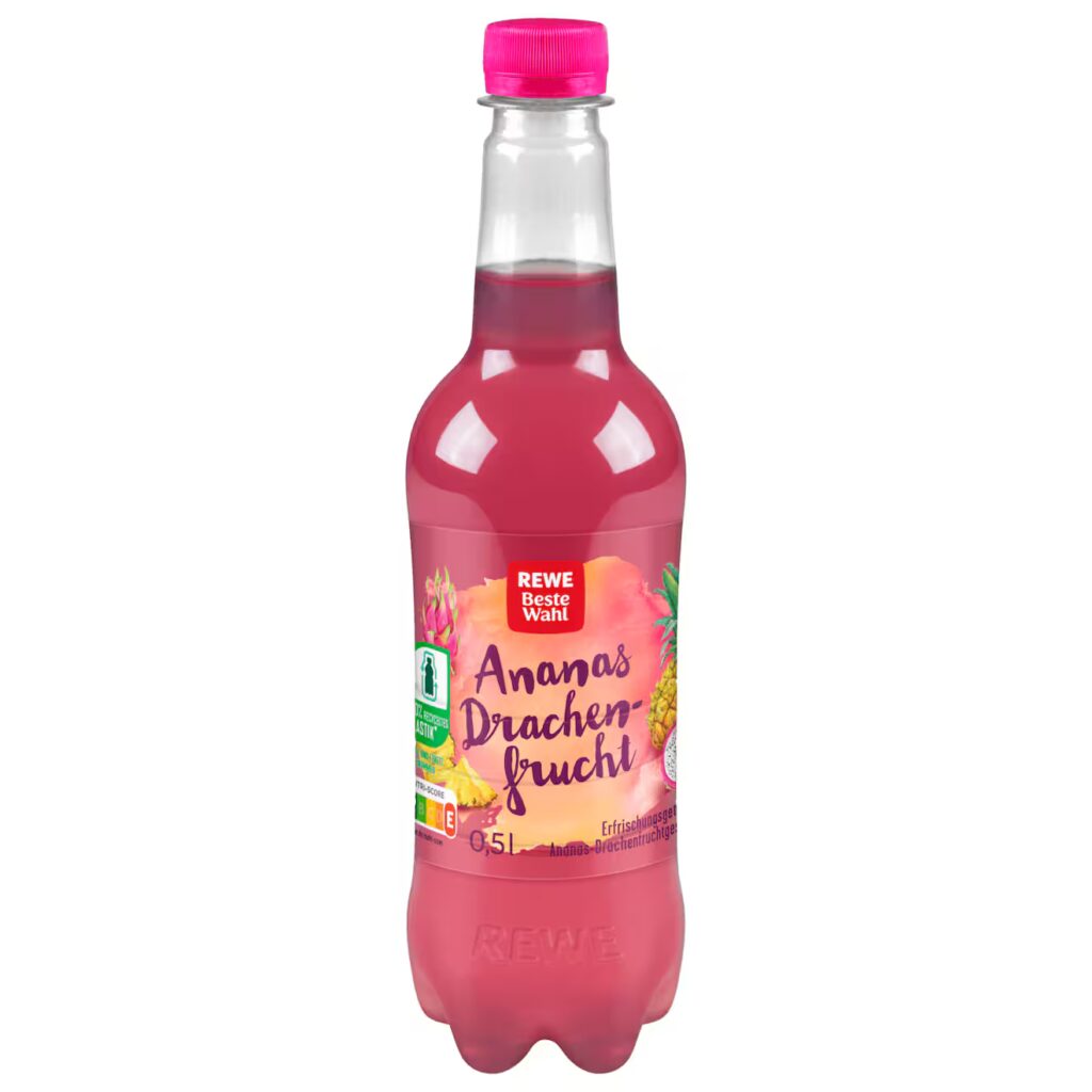 REWE Beste Wahl Ananas Drachenfrucht Limo 0,5l EINWEG