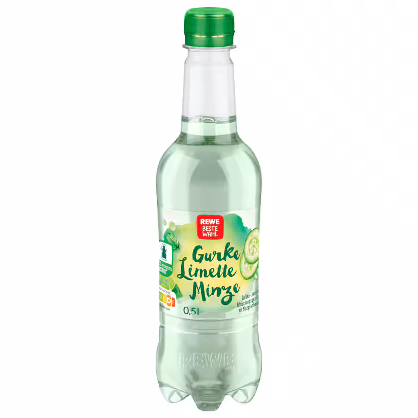 REWE Beste Wahl Gurke Erfrischungsgetränk Limette Minze 0,5l EINWEG
