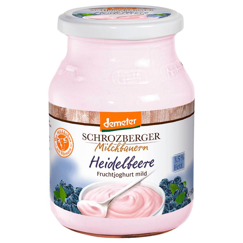 Schrozberger Milchbauern Bio Heidelbeere Fruchtjoghurt mild 500g MEHRWEG