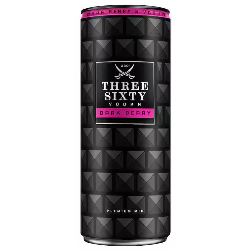 Three Sixty Vodka Dark Berry 0,33l EINWEG