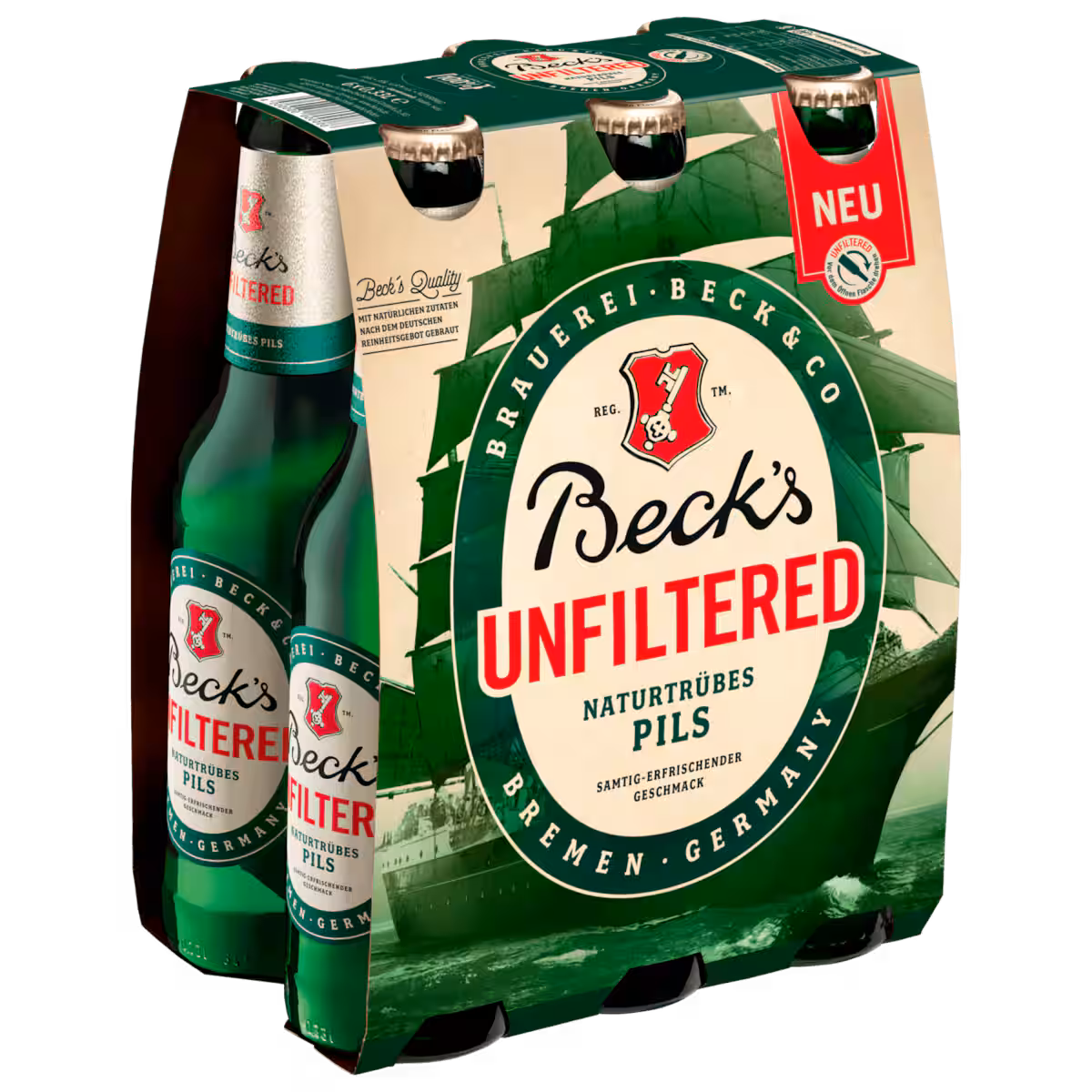 Beck’s Unfiltered Pils 6×0,33l MEHRWEG
