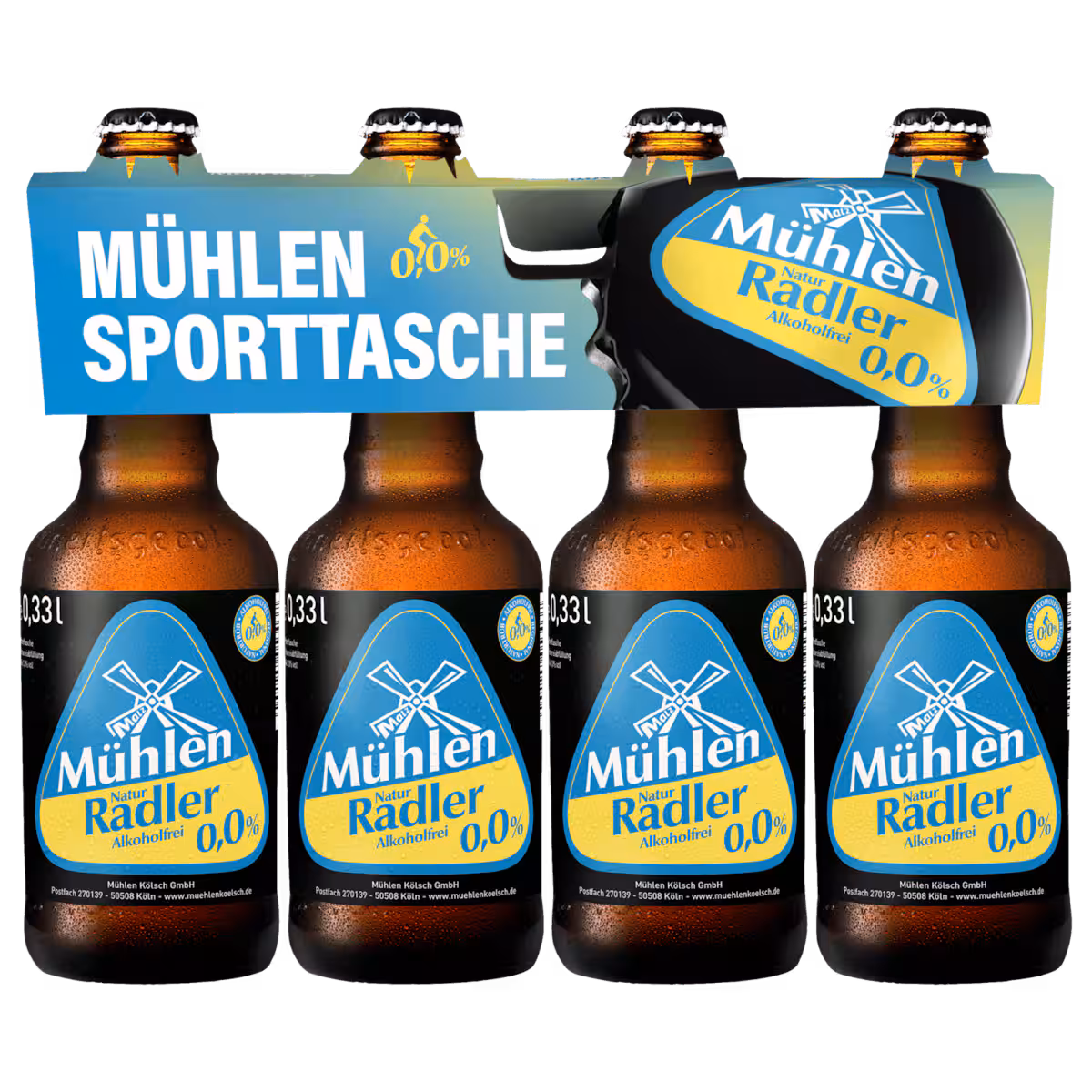 Mühlen Natur Radler Alkoholfrei 0,0% 4×0,33l MEHRWEG