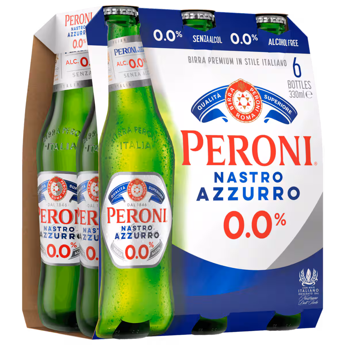 Peroni Nastro Azzurro 0,0% 6×0,33l MEHRWEG